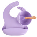 Écologique En Gros Personnalisé Bébé Snack Alimentation Enfant Souple En Silicone Alimentaire Dîner Cuillère Enfant Vaisselle Ensemble Ventouse Bol Pour Infantile